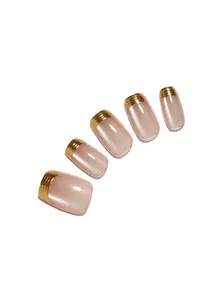Gold Rush – Gold French Tip Square Press On Nails
