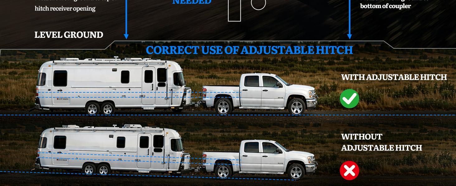 Adjustable Trailer Hitch - Fits 2.5" Receiver, Tri-Ball Mount & Hook (1-7/8", 2" & 2-5/16"), 8" Drop/Rise Tow Hitch, Aluminum Heavy Duty Truck Hitches for Trailer, 12,000 LBS GTW, Slivery Adjustable Trailer Hitch - Fits 2.5" Receiver, Tri-Ball Mount & Hook (1-7/8", 2" & 2-5/16"), 8" Drop/Rise Tow Hitch, Aluminum Heavy Duty Truck Hitches for Trailer, 12,000 LBS GTW, Slivery