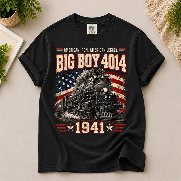 [Comfort Colors Shirt][Made In USA] Big Boy 4014 Shirt, Union Pacific Train Tee, American Railroad T-Shirt, Train Lover Gift Tee, Patriotic Railroad Shirt, Railfan Shirt, Big Boy Train Tee, 1941 Locomotive Tee, Soft Cotton Casual Shirt For Men And Women