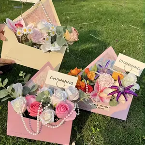 Elegant Envelope Floral Gift Box Set, Perfect for Valentine's Day, Weddings, Mother's Day, Graduation, Teacher Appreciation Gifts