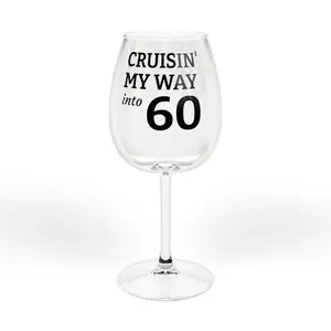 Cruisin' My Way 60th Birthday Wine Glass - 12oz Celebration Stemware