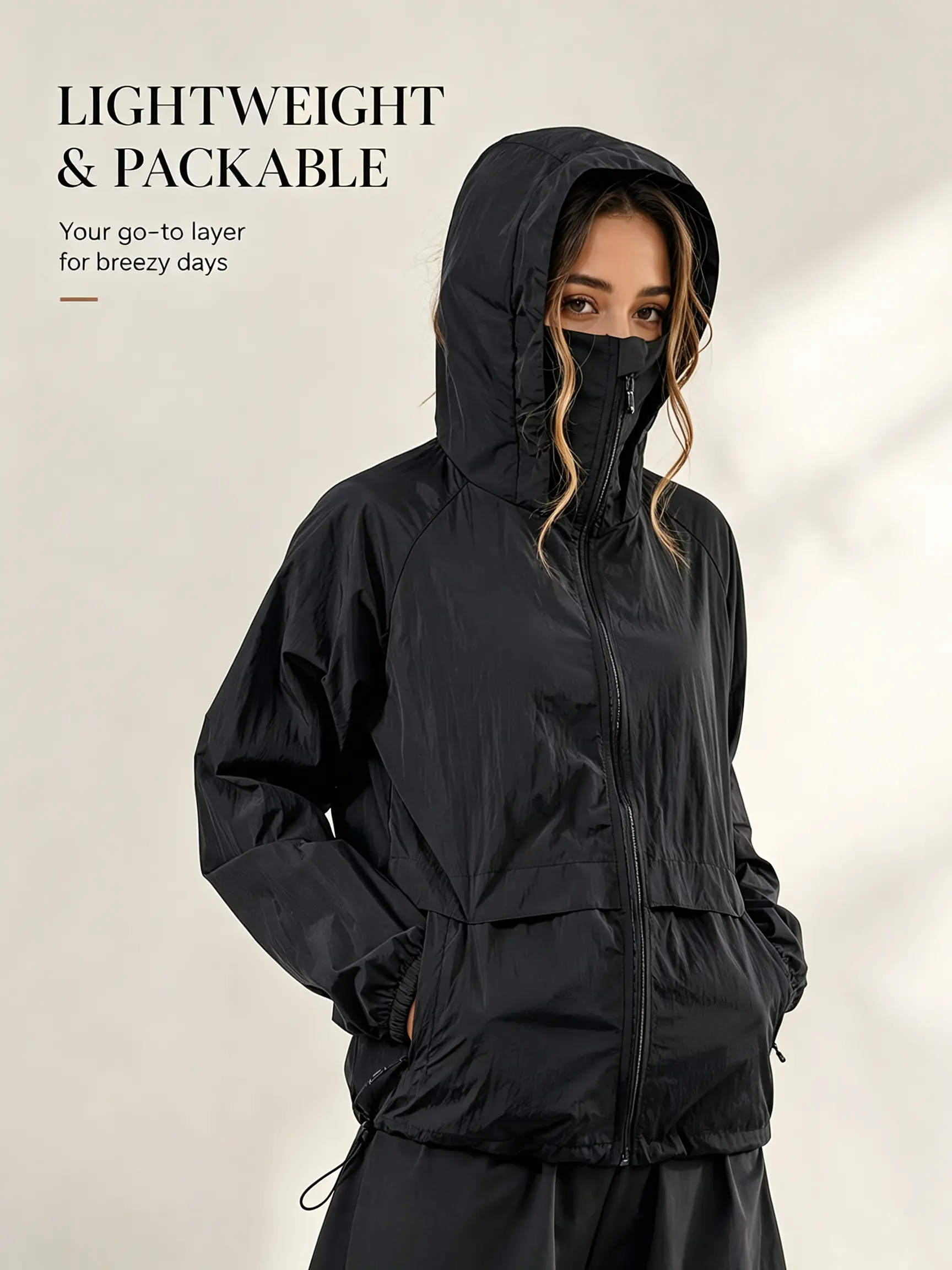 UPF50+ UV protection, cool-feeling, breathable, quick-drying, outdoor sports sun protection clothing.