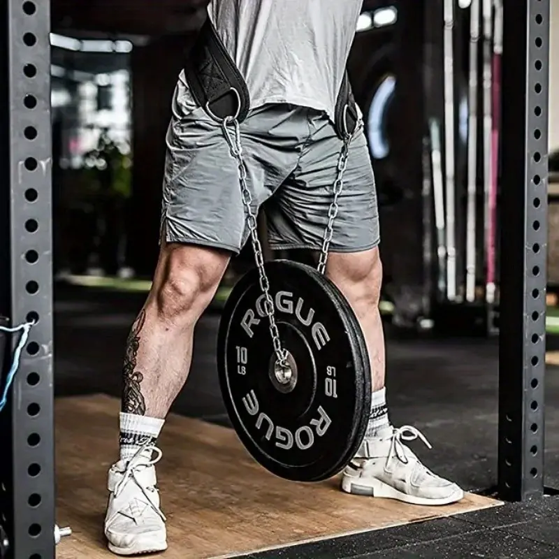 Weighted Indoor Single & Double Bar Pull-Up Weightlifting Plates, Squat Belt for Fitness Strength Training, Chain-Linked Pull-Up Strap, Barbell Weights, Glute Workout Equipment