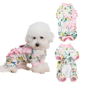 New Pet Dog Clothes Poodle Bow Print Birthday Gift Single Piece Cat and Dog Clothing, Stylish Pet Accessories for Dogs Puppy Costume