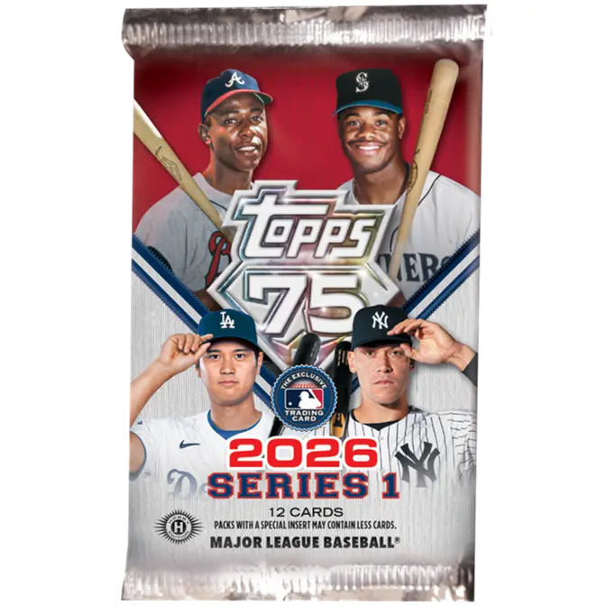 2026 Topps Series 1 Baseball Hobby Pack (12 Cards), Sports Card Packs, Collectible Trading Cards