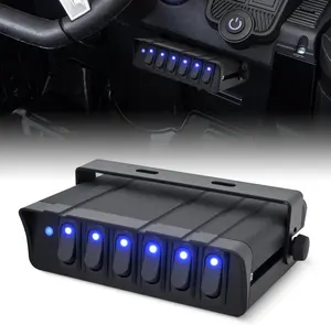 Nilight 6 Gang Rocker Switch Box Waterproof SPST Toggle Panel Blue LED 12V 24V 20A 60Amp Max for Automotive Cars Vehicles Boats RVs Campers SUVs fathersdaygift