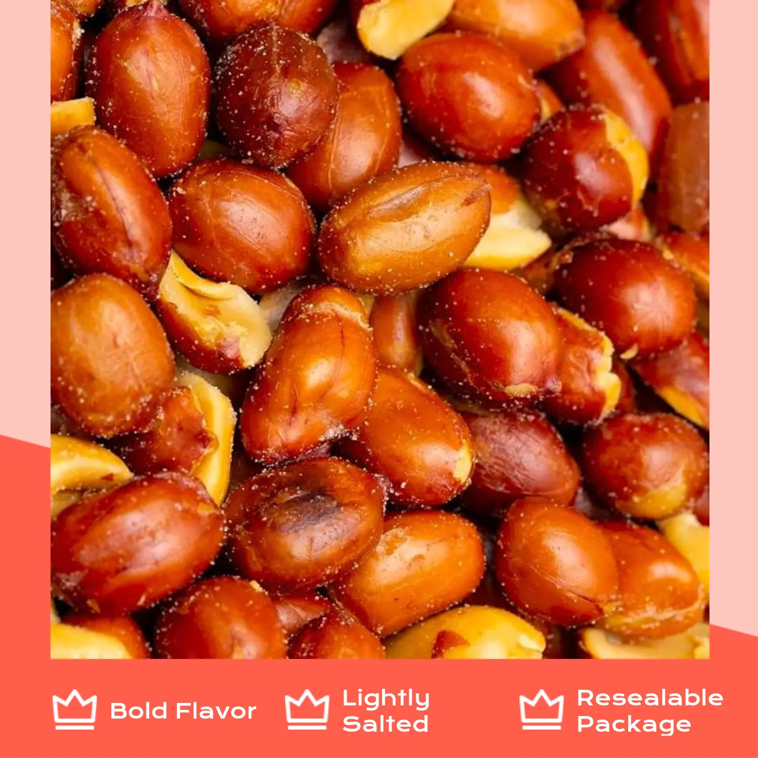 EverSnax Red Skin Spanish Peanuts - Roasted, Salted, Crunchy, Natural Healthy Snack (1 lb)