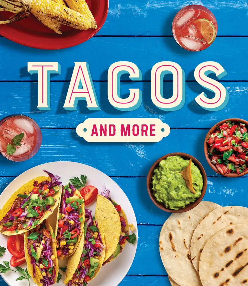 Used Hardcover Book - Tacos and More by Publications International Ltd (English) - Taco Making Guide for Family Dinner, 192 Pages, 80 Photographs, Soft Shelled & Hard Shelled Tacos, 0.3 Pounds