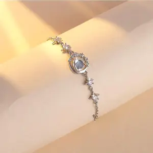 Celestial Moonstone Bracelet for Women – Planet Inspired Dainty Silver-Tone Jewelry Gift
