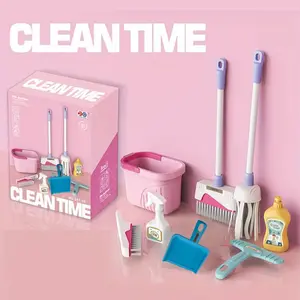 Kids Cleaning Tool Set, Cleaning Playset, 8-Piece Pretend Play Mop & Bucket Toy, Interactive Parent-Child Fun, Perfect Gift for Halloween Christmas ()