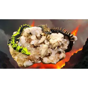 Geode Dragon Model by Diamond State 3D, 3D Printed Articulating Dragon with Dynamic Articulation, Vibrant Multicolor Design, Perfect for Collectors, Gifts and Decor