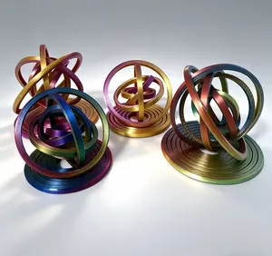 Infinite Galaxy Orbit Spinner, Precision 3D Printed Sensory Art, Collapsible Atom Model Desktop Toy, Calming Motion Fidget for Focus, Creative Aesthetic Gift Idea