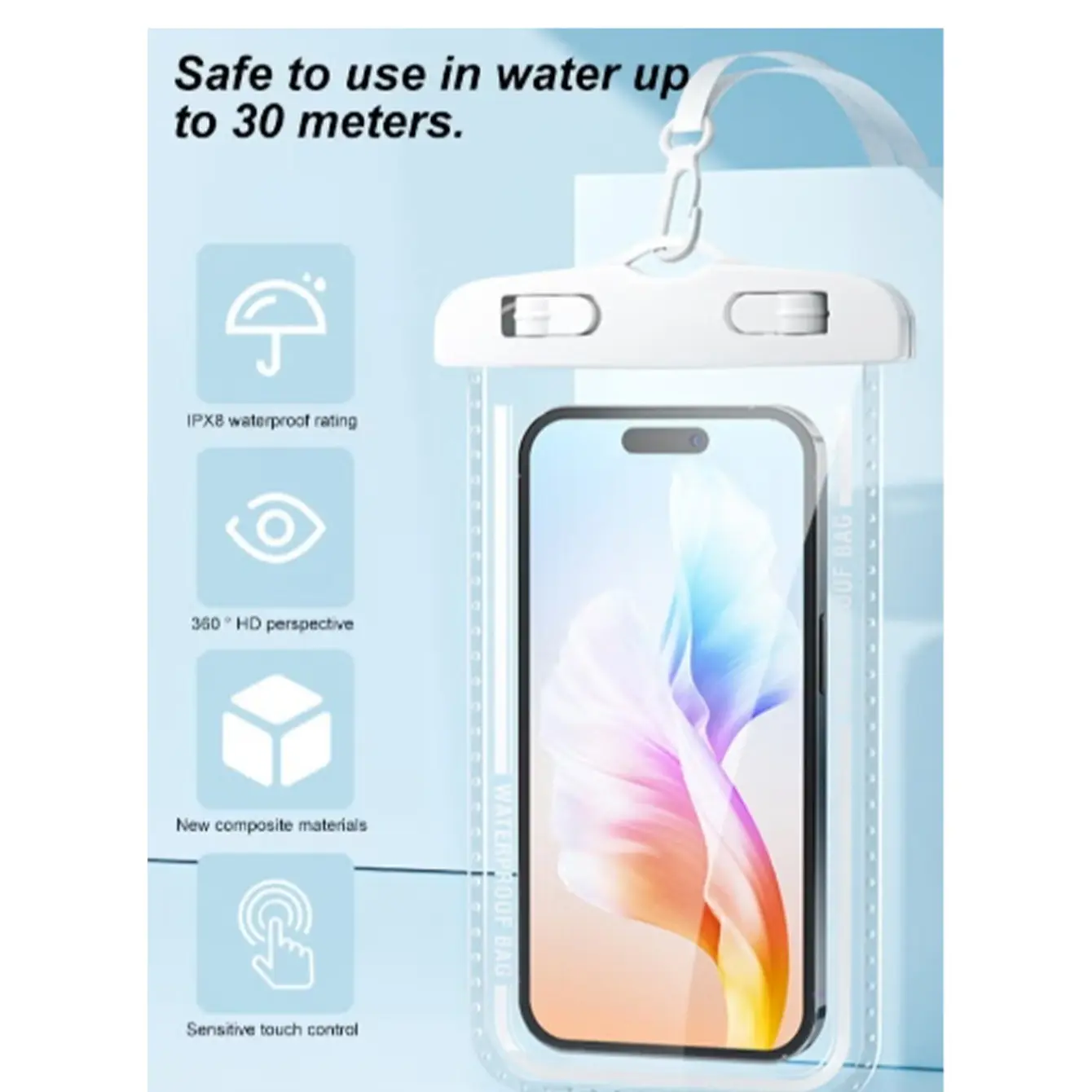 Waterproof Diving Bag, Touchscreen Sealed Design, Suitable for Swimming, Underwater Photography, Dustproof, Shockproof, Rainproof, Floatable