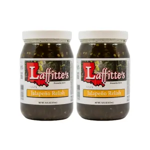 Laffitte's Gourmet Jalapeno Relish 16 FL OZ Spicy 2 Pack - Spicy Flavor Pickle Pouch with Jalapeno for Dishes