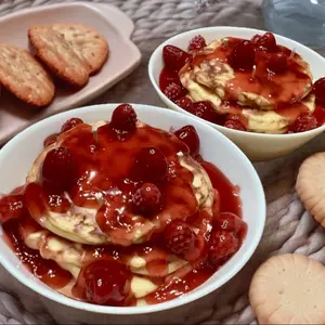 Stacked Pancake Candle with Strawberries & Raspberries - Sweet Treat Design