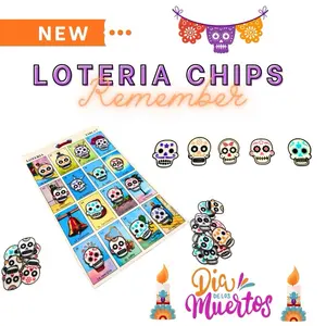 50 Día De Los Muertos Loteria Game Markers Chips Custom Designed for Lotería Enthusiast