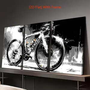 3pcs, Framed wall art [2D Flat] Road bike drawing bike facelesportrait gravel bike illustration road bike drawing, Wall Decor, Home Decoration, Minimalist Art, Contemporary Design, Canvas Print, Lightweight Artwork