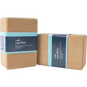 Cork Yoga Block  for Pilates, 4'' or 3'' Non-Slip & High Density Blocks for Meditation, Fitness and Stretching, Supportive and Flexibility Brick for Improve Poses Balance