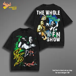 WWE -  Rob Van Dam RVD “The Whole F’N Show” Vintage Washed Oversized T-Shirt | WWE Retro Wrestling Graphic Tee Cotton Unisex Streetwear Top for Hardcore Fans