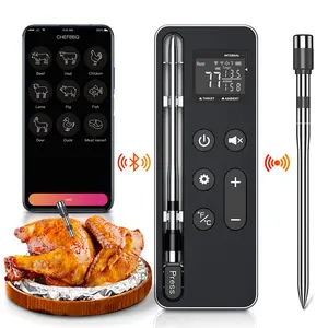 Paneceia Wireless Meat Thermometer Digital 800FT Long Range Food Thermometer with Bluetooth Thinner Meat Probe for Remote Temp Monitoring of BBQ, Oven, Grill, Smoker, Air Fryer, iOS & Android App