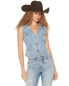 Wrangler Women's Retro Women'S Light Wash Denim Vest - 112375234