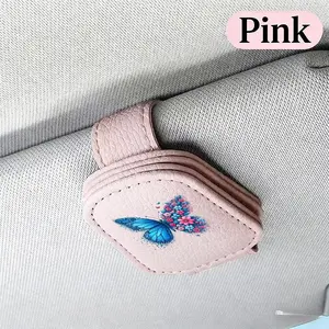 1pc Butterfly Design Car Sun Visor Glasses Holder, Stylish Sunglasses Clip, Eyewear Organizer, Interior Visor Accessory ,Universal Fit, Tool Free Installation, Car Storage Organizers ,Gift for Car Enthusiasts 4.2CYJ-9