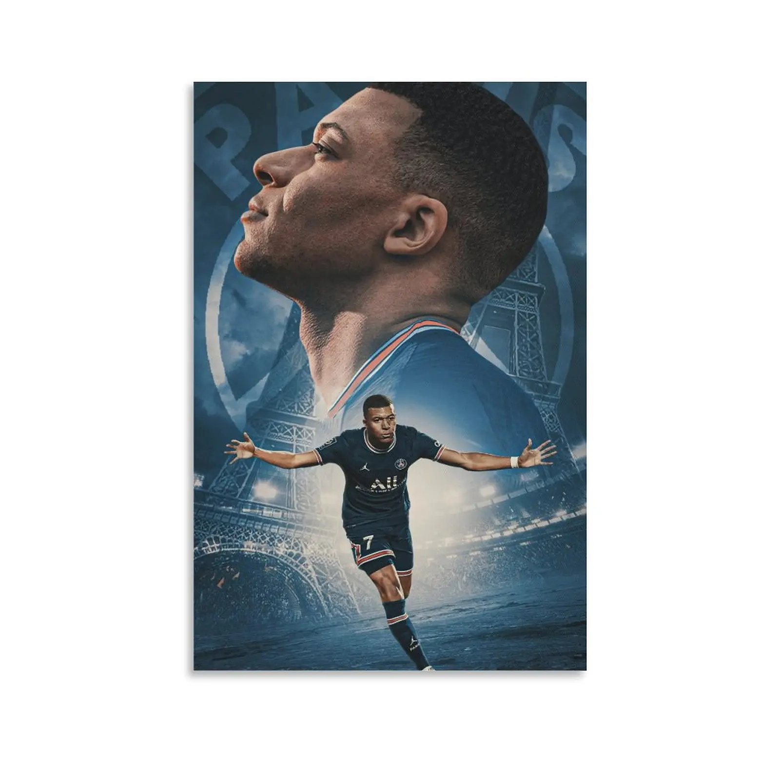 Football Sports Kylian Mbappe Poster Picture Art Print on Canvas Home Room Decor Mural