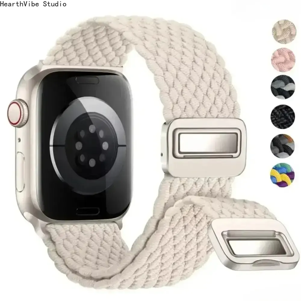 2026 Woven Braid Magnetic Smart Watch Band - Braided Nylon Stretch Strap with Magnetic Clasp, Durable Flexible Accessories for Daily Casual Wear, Stylish Tech Fashion Accessory, Tech Accessories
