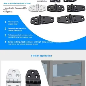 Single Plastic Hinge Cl295 Zinc Alloy Industrial Folding Flat Open Cabinet Door Thick Dampening Silent Hinges