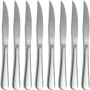 Steak Knife Set, Kyrtaon Serrated Knife, Stainless Steel Sharp Knives Set, Dinner Knifes Set of 8, Dishwasher Safe Sturdy And Easy To Clean