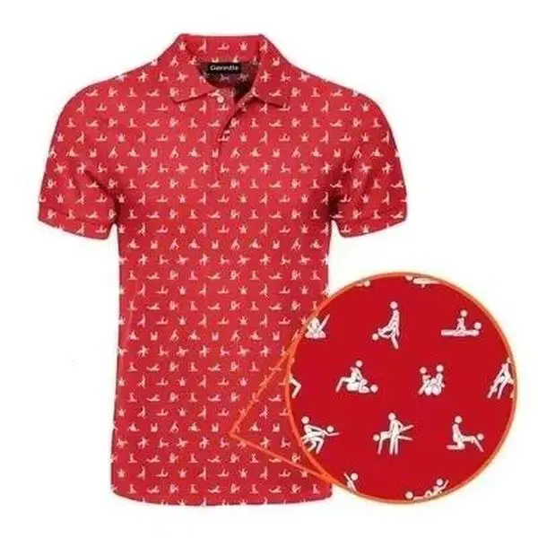 Stick Figure Humor Golf Polo Shirt for Men Funny Lightweight Short Sleeve Sport Outfit