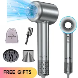 Hair Dryer-150000 RPM High-Speed Brushless Motor Negative Ionic Blow Dryer with Diffuser Nozzle Hairbrush Collection Bag for Fast Drying Low Noise Thermo-Control Free Gifts