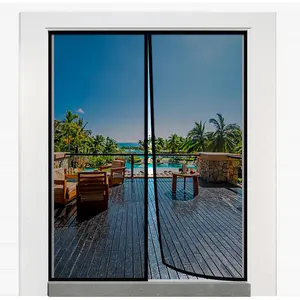 Closure Screen Door for 62"x81"  Door Sliding Door Pet and  Friendly, Durable Fiberglass Mesh Double Door Screen Mesh Retractable Curtain, Keep . Mosquito Out, Fly Screen