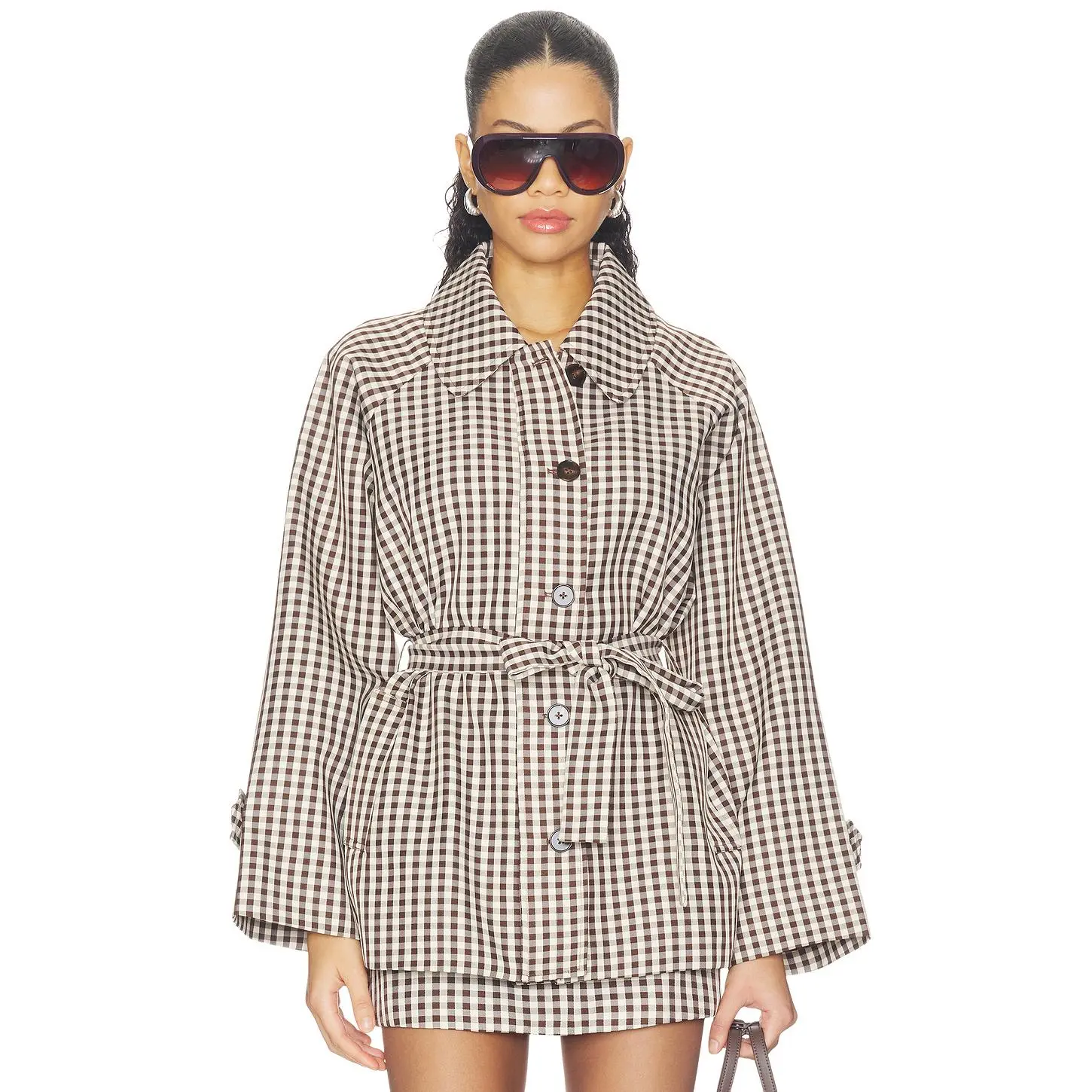 Maude Club Clarke Trench in Brown Beige