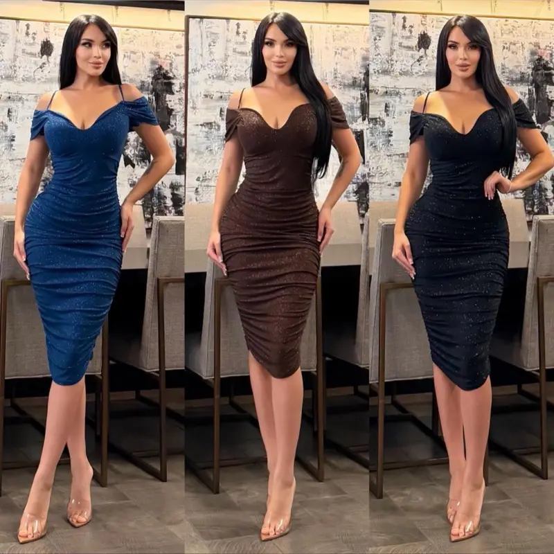 Luz Midi Glitter Dress