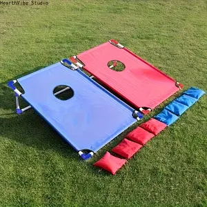 Cornhole Game Set - 2 Game Boards + 6 Bean Bags + 1 Carry Bag, Indoor & Outdoor Use, Suitable For Kids & Adults/ Camping Trips/ Party Gatherings/ Beach & Yard Entertainment, Christmas Gift, Halloween Gift, Party Supplies