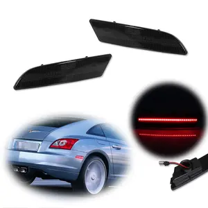 2pcs Full LED Smoked Lens Rear Side Marker lamps Lights For 2004 2005 2006 2007 2008 Chrysler Crossfire,Replace OEM 5097519AA 5097518AA