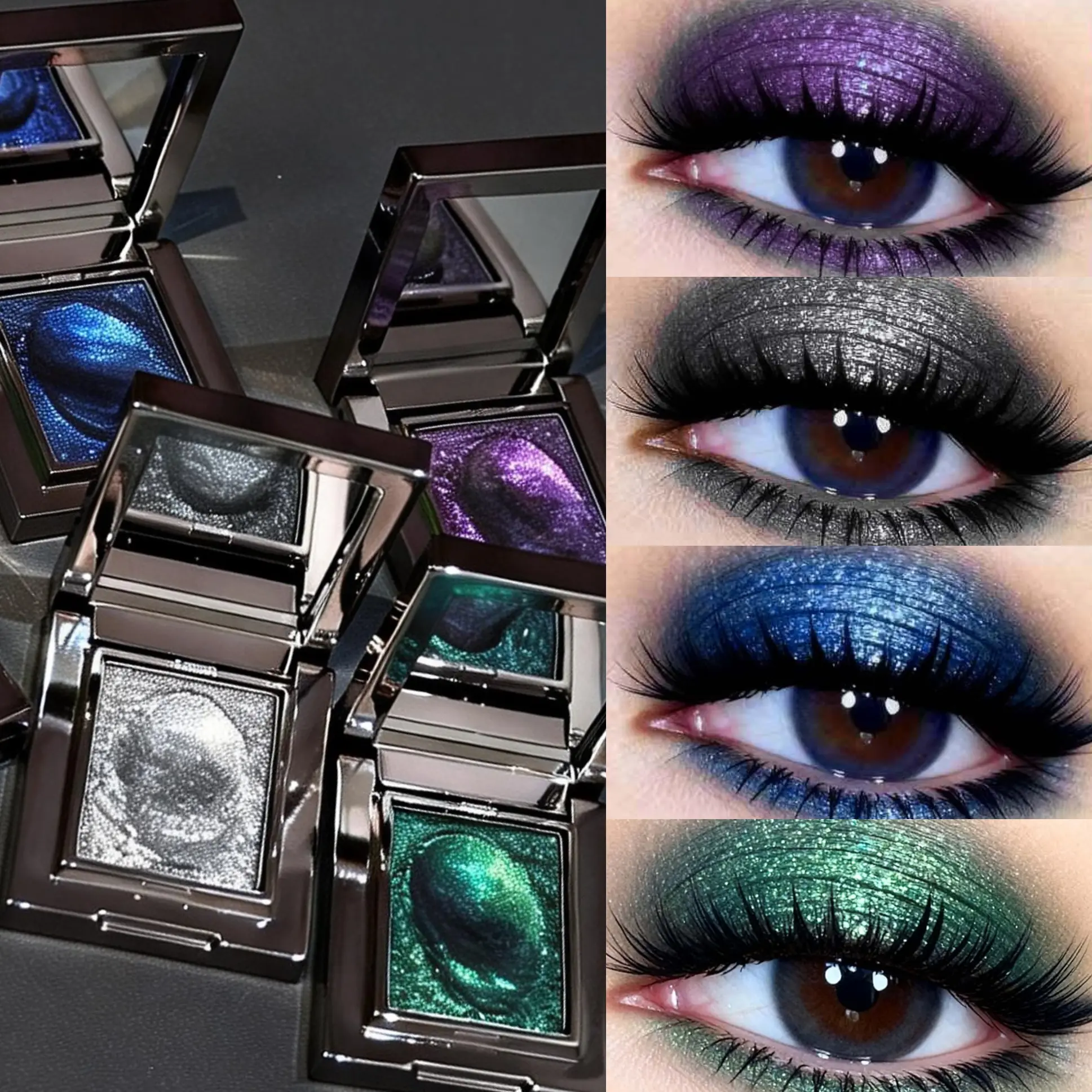 Zarie Yes 4-Piece Cream Eyeshadow Palette - Highly Pigmented, Blendable Shimmer, Metallic & Matte, Waterproof & Long-Lasting, No Fallout, Beginner-Friendly. Perfect for Daily Wear, Halloween Parties & Stage Makeup ！
