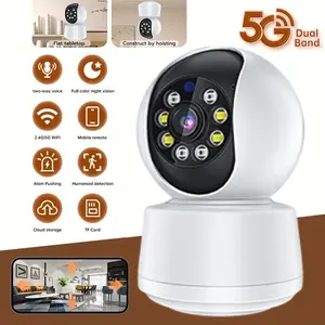 [1080P] 1080P Full HD Security Camera with Full-Color Night Vision, Two-Way Audio, Motion Detection, and Tracking Recording, Remote Control via Mobile App, Nanny Monitoring, and Safety Surveillance for Family and Pets