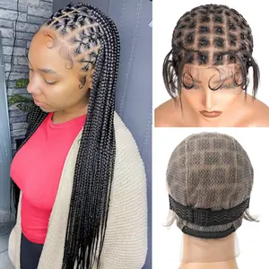 Braided Wig Cap With Baby Hair Crochet Wig Cap For Crochet Braids Hair Glueless Double Full  Lace Wig Caps (Black-151)