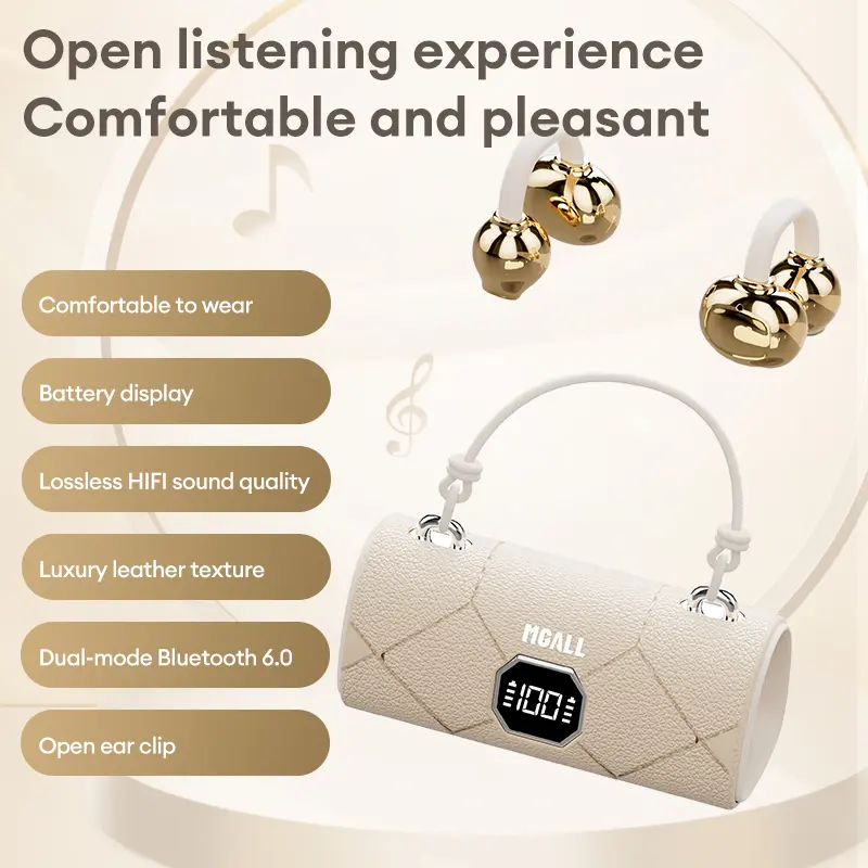 MGALL X22 Fashionable Clip-On Wireless Headphones with Handbag‑Style Light‑Luxury Leather Texture, Comfortable Fit, 2025 Bluetooth 6.0, LED HD Display, HiFi Sound, Sport & Travel Ready, Perfect Gift for Girlfriend,TikTokShop Back to School MGALL X22 Fashionable Clip-On Wireless Headphones with Handbag‑Style Light‑Luxury Leather Texture, Comfortable Fit, 2025 Bluetooth 6.0, LED HD Display, HiFi Sound, Sport & Travel Ready, Perfect Gift for Girlfriend,TikTokShop Back to School