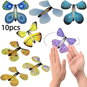 10 colorful hand cranked butterfly toys, perfect for children to give as gifts, classroom rewards, Easter basket fillers, bulk comfort toys, classroom treasure box toys, children to give as gifts, children's toys (suitable for girls and boys)