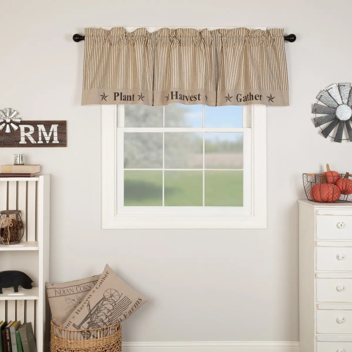 Farmstead Cotton Curtain Valance, Rustic Aesthetic Window Valance with Farmhouse Charm, Curtain Valances, Valances For Windows