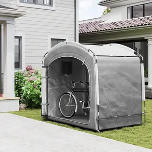 Portable waterproof bike storage tent 3 to 4 bicycles capacity lightweight foldable shed with carry bag for outdoor courtyard use
