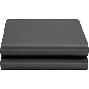 Flat Sheet Only, Twin Flat Sheet, 1 - Piece Dark Grey Top Sheet, Soft Silk Flat Bed Sheets Sold Separately Twin - Dark Grey