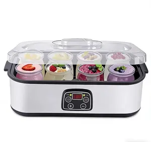 Yogurt Maker with 8 Glass Jars | 1400ML Automatic Homemade Probiotic Yogurt Machine – Make Rich Probiotic Yogurt at Home, Cost-Saving & Preservative-Free with One Click!