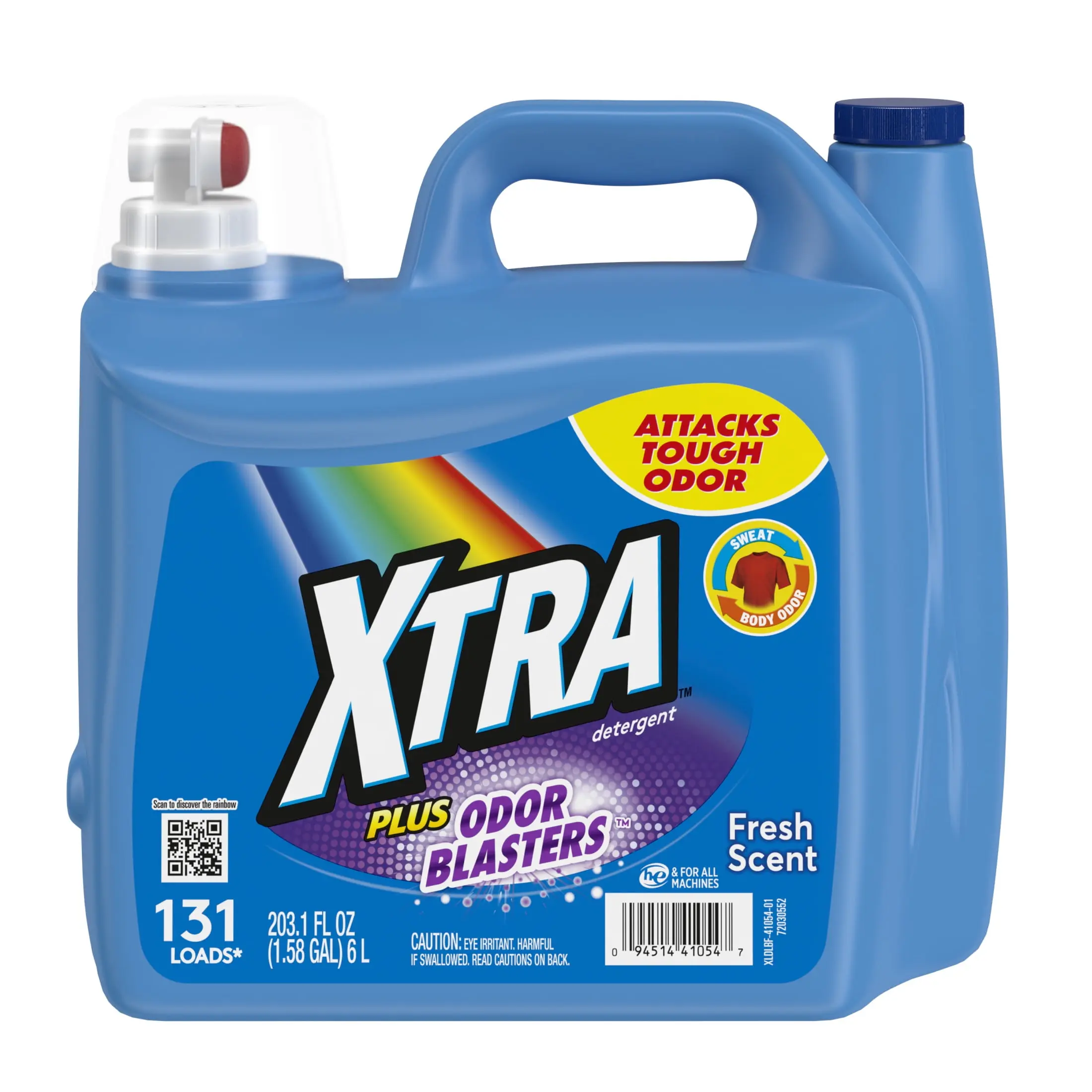XTRA Laundry Detergent Liquid Plus Odor Blasters, 131 Loads, 203.1 Fl Oz XTRA Laundry Detergent Liquid Plus Odor Blasters, 131 Loads, 203.1 Fl Oz