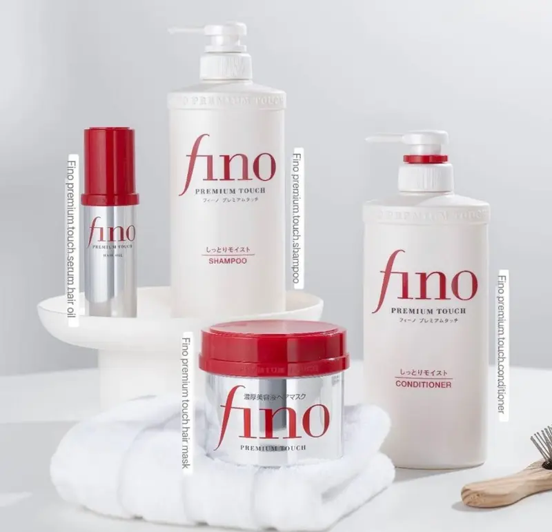 FINO Premium Touch Hair Mask 230g Repair Shampoo 550ml Conditioner 550ml Hair Oil 70ml Haircare Hairtreatment Cleanser Cleansing - 4-Pack Repairing Comfort