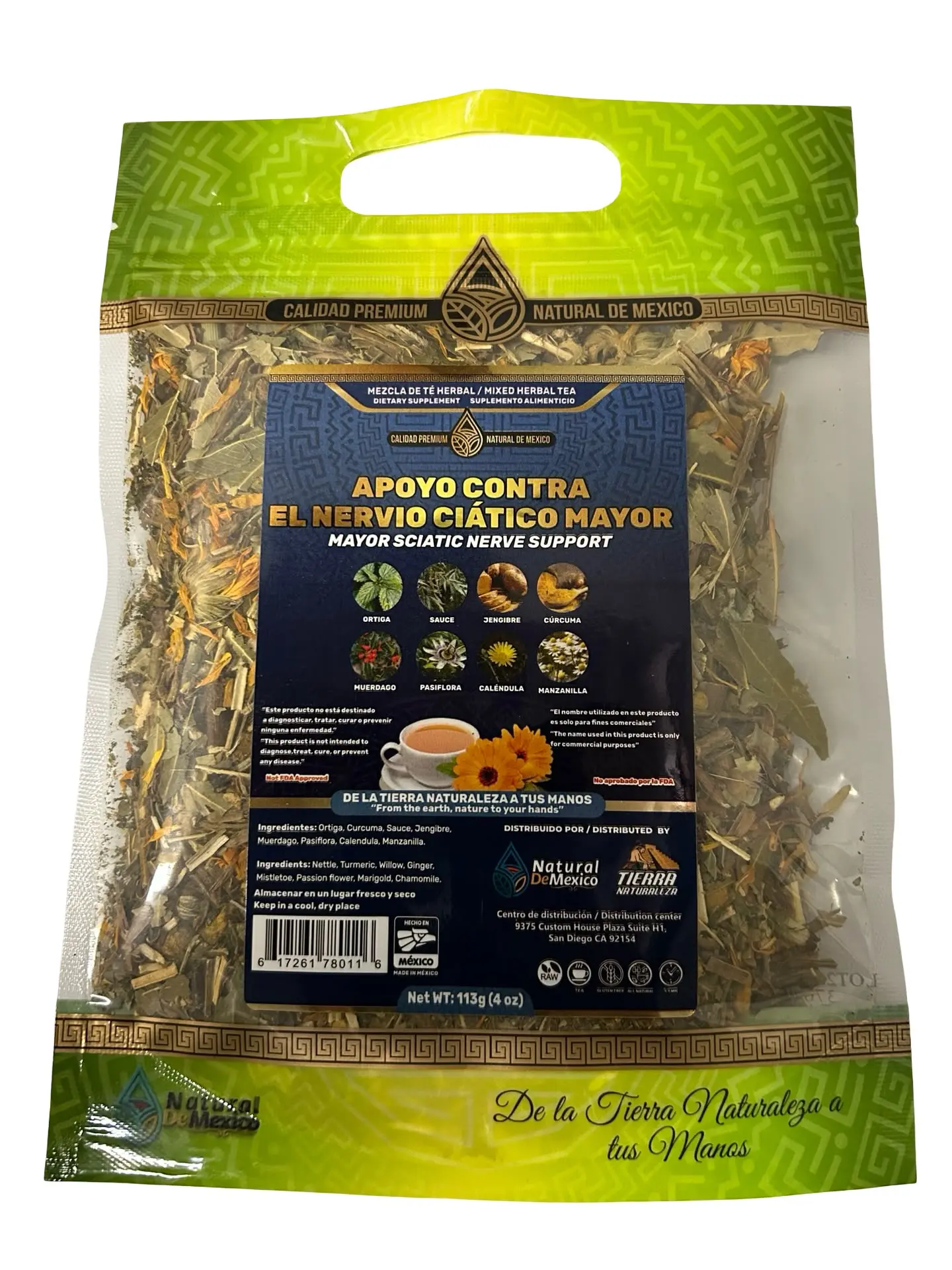 Compuesto Herbal Ciatica Sciatic Support Herbal Compound Natural Mexican Tea Wild Crafted 4 Oz.