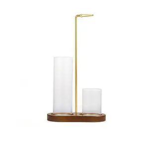 2 in 1 Incense Holder for Sticks with Glass Ash Catcher, Anti-Ash Flying Incense Burner and Organizer for Meditation Yoga Decor, Scented Home Fragrance, Scented Aroma Fragrance